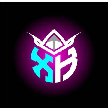 Initial minimalist X K Monogram logo letter with halloween edition mask vecto Stock Illustration