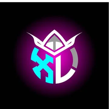 Initial minimalist X L Monogram logo letter with halloween edition mask vecto 스톡 일러스트