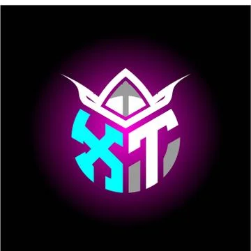 Initial minimalist X T Monogram logo letter with halloween edition mask vecto Illustrazione stock