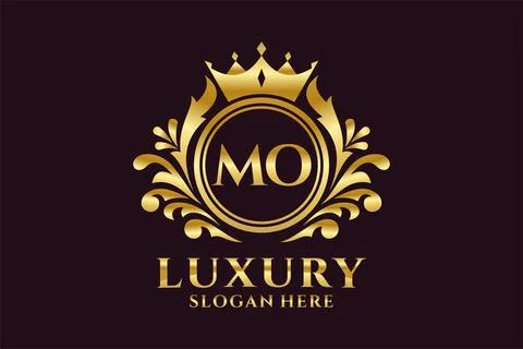 Initial MO Letter Royal Luxury Logo template in vector art for luxurious br.. Stock Illustration