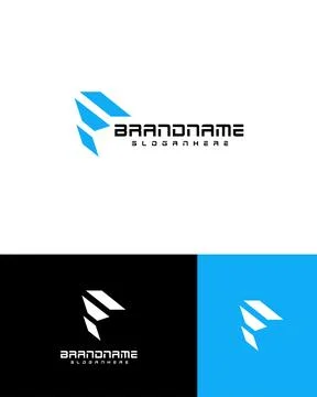 Initial modern F abstract logo design vector Illustrazione stock