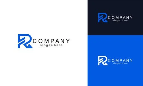 Initial modern FR abstract logo design vector Illustrazione stock