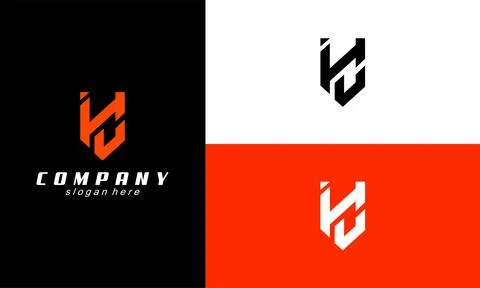 Initial modern HC abstract logo design vector Stock Illustration