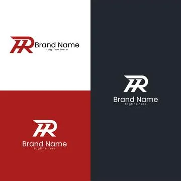 Initial modern HR logo design vector Illustrazione stock