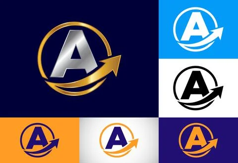 Initial A monogram alphabet symbol design incorporated with the arrow. Fina.. Stock Illustration