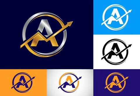 Initial A monogram alphabet symbol design incorporated with the arrow. Fina.. Stock Illustration