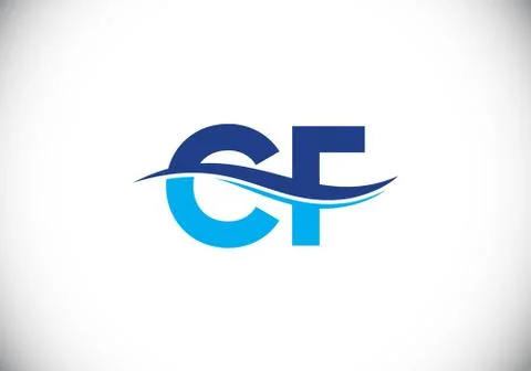 Initial Monogram Letter C F Logo Design Vector Template, Stock Illustration