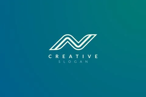 Initial monogram logo design letter N. Simple and modern vector design for bu Illustrazione stock