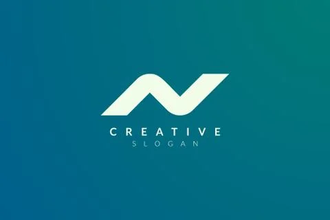 Initial monogram logo design letter N. Simple and modern vector design for bu Illustrazione stock