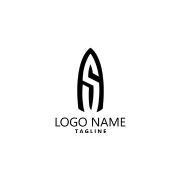 Initial AS monogram logo design vector Stock Illustration