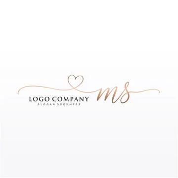 Initial MS beauty monogram and elegant logo design Stock Illustration