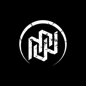 Initial MW 3D font flip top down on visual innovation style freckles effect Stock Illustration