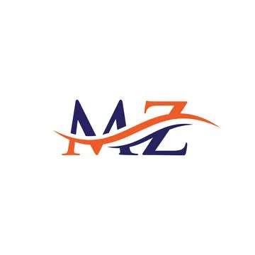 Initial MZ letter linked logo vector template. Swoosh letter MZ logo design. Stock Illustration