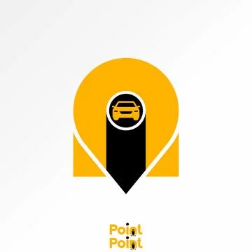 Initial N font point place car drive GPS to app workshop street garage machine Stock Illustration