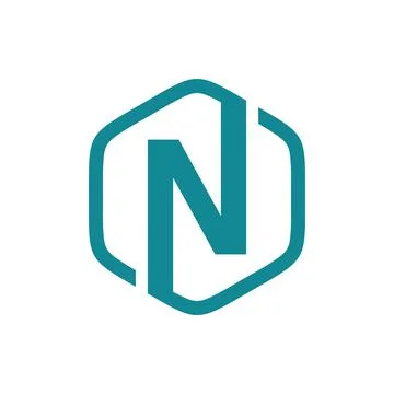 Initial N hexagon logo vector Stock Illustration