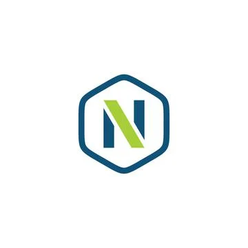 Initial N hexagon logo vector template Stock Illustration