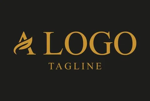Initial A Nature Leaf Eco Organic Luxury Logo Design	 Illustrazione stock