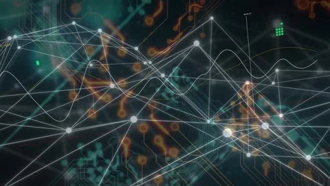 Initial node pulse starting mesh shifting, pulsing waveforms moving over Stock Footage 335739840
