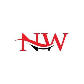 Initial NW letter linked logo vector template. Swoosh letter NW logo design. Stock Illustration