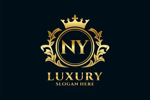 Initial NY Letter Royal Luxury Logo template in vector art for luxurious br.. Stock Illustration