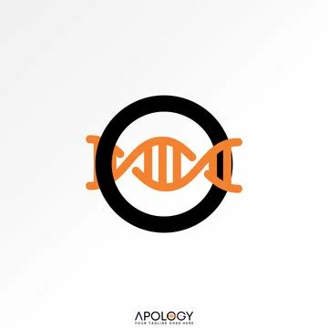 Initial O font 3D DNA lux helix genetic to monogram cell healthcare network Stock Illustration