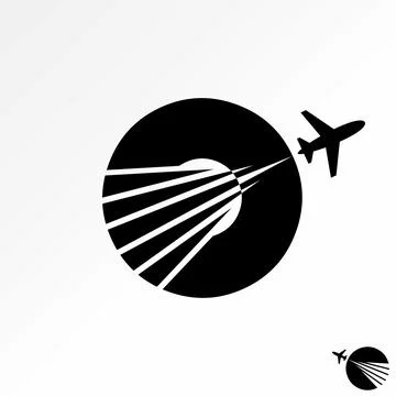 Initial O font with aircraft flying smoke trip commercial logistic aviation 스톡 일러스트