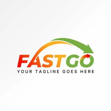 Initial O font arrow swoosh text Fast Go technology monogram speed branding Stock Illustration