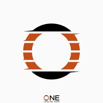 Initial O font cut cutting stripes pattern style brand to speed fast monogram Stock Illustration
