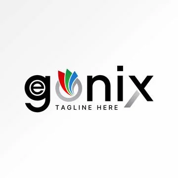 Initial O font layers paper latter Genix Genius word monogram typography smart Illustrazione stock