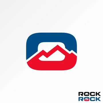Initial O font mountain with panorama landscape to travel tool product sport Illustrazione stock