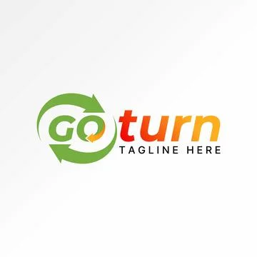 Initial O font recycle arrow back text Go Turn  to monogram earth hour brand Stock Illustration