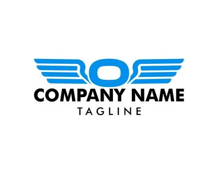 Initial O letter with wing logo vector 스톡 일러스트
