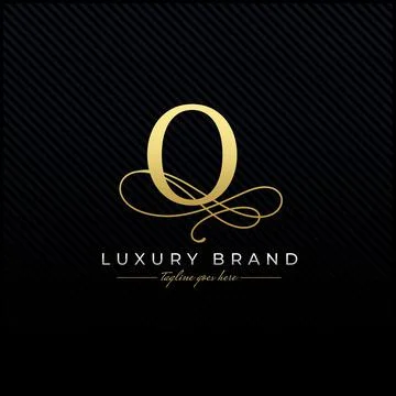 Initial O or Q Luxury Letter Logo Design , Elegance Wedding Initial Monogram Stock Illustration