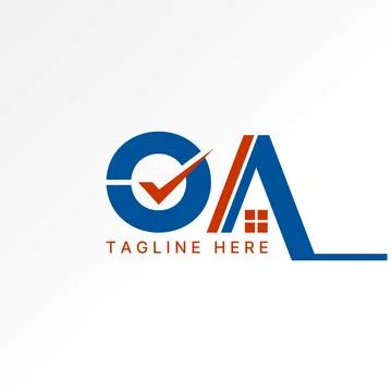 Initial OA font checklist roof house window home property exterior architect Stock Illustration