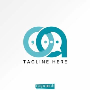 Initial OA font line talk communication monogram mic dialog social chat speak Stock Illustration