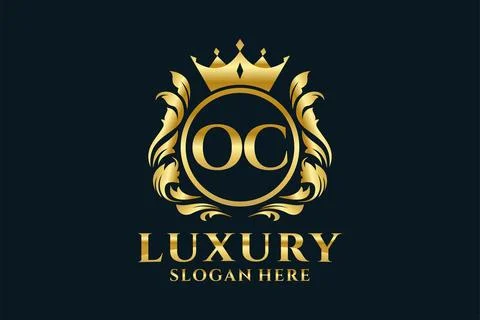 Initial OC Letter Royal Luxury Logo template in vector art for luxurious br.. Stock Illustration