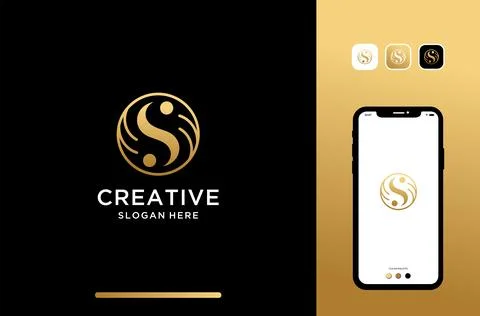 Initial or letter s logo design. perfect for beauty brand. Stock Illustration