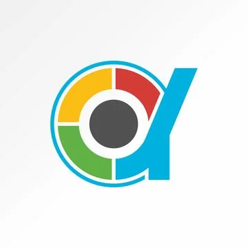 Initial A or Q  or alpha symbol consulting invesment agency foundation media Stock Illustration
