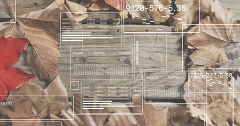 Initial overlay showing wireframe panels filling grids while gauge spinning for Video stock 316960953