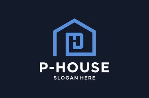 Initial p and h combine with house logo design premium vector Stock Illustration