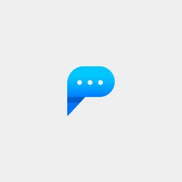Initial P Chat Logo Design Vector Illustration Stock Illustration