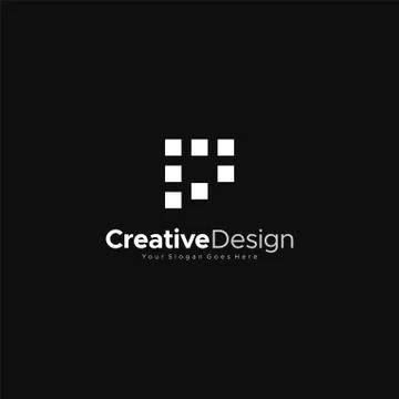 Initial P Letter abstract Logo Template Design Vector, Emblem, Design Concept Stock Illustration