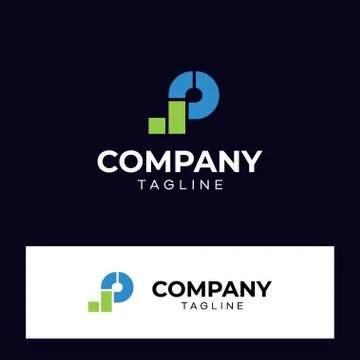 The initial P logo for a cool and modern investment company Stock Illustration