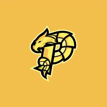 Initial P mascot logo vector, lettermark, esport logo, emblem Illustrazione stock