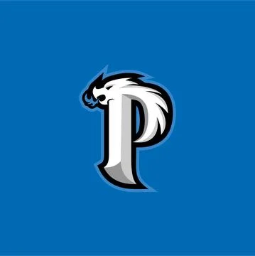 Initial P mascot logo vector, lettermark, esport logo, emblem Illustrazione stock
