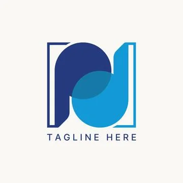 Initial P or PD font gradient flip 3D line to monogram typography branding Stock-Illustration