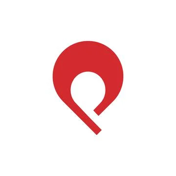 Initial P PARACHUTE logo abstract Stock Illustration