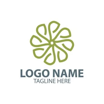 Initial P style flower logo design vector Stock Illustration