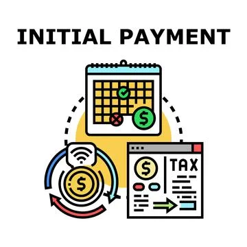 Initial payment concept with financial planning and digital transactions Ilustração Stock