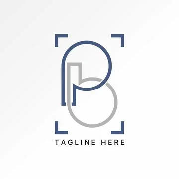 Initial PB BP font line connect flip monogram typography tech business brand 스톡 일러스트